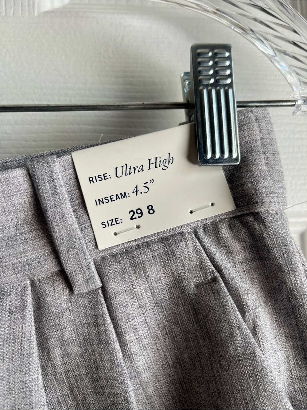 Abercrombie & Fitch Sloane Ultra High Shorts Grey Sz 29 (8) NWT - Picture 2 of 5